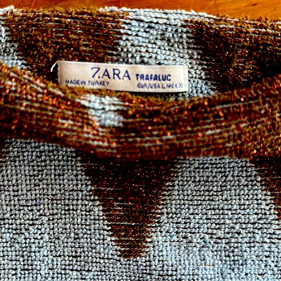 Zara Sweaters Zara Metalic Thread Funnel Neck Sweater Poshmark